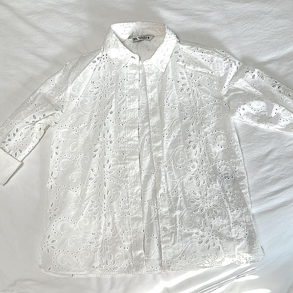 ZARA Beach White Cover up - Picture 1 of 4